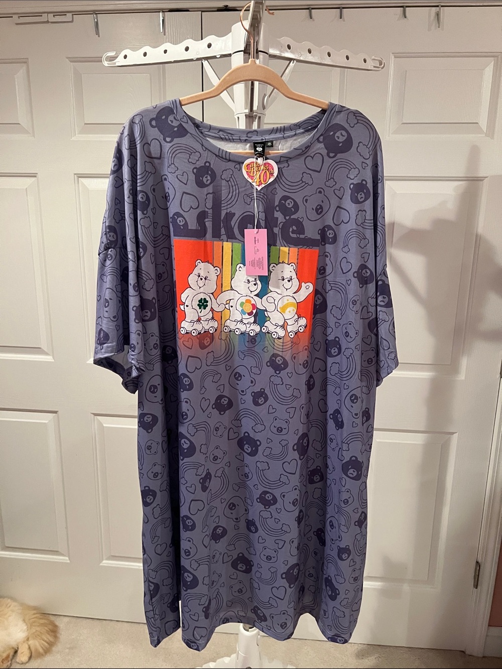SHEIN Purple Graphic Mini Dress with Multicolor Care Bear Print 4XL NWT